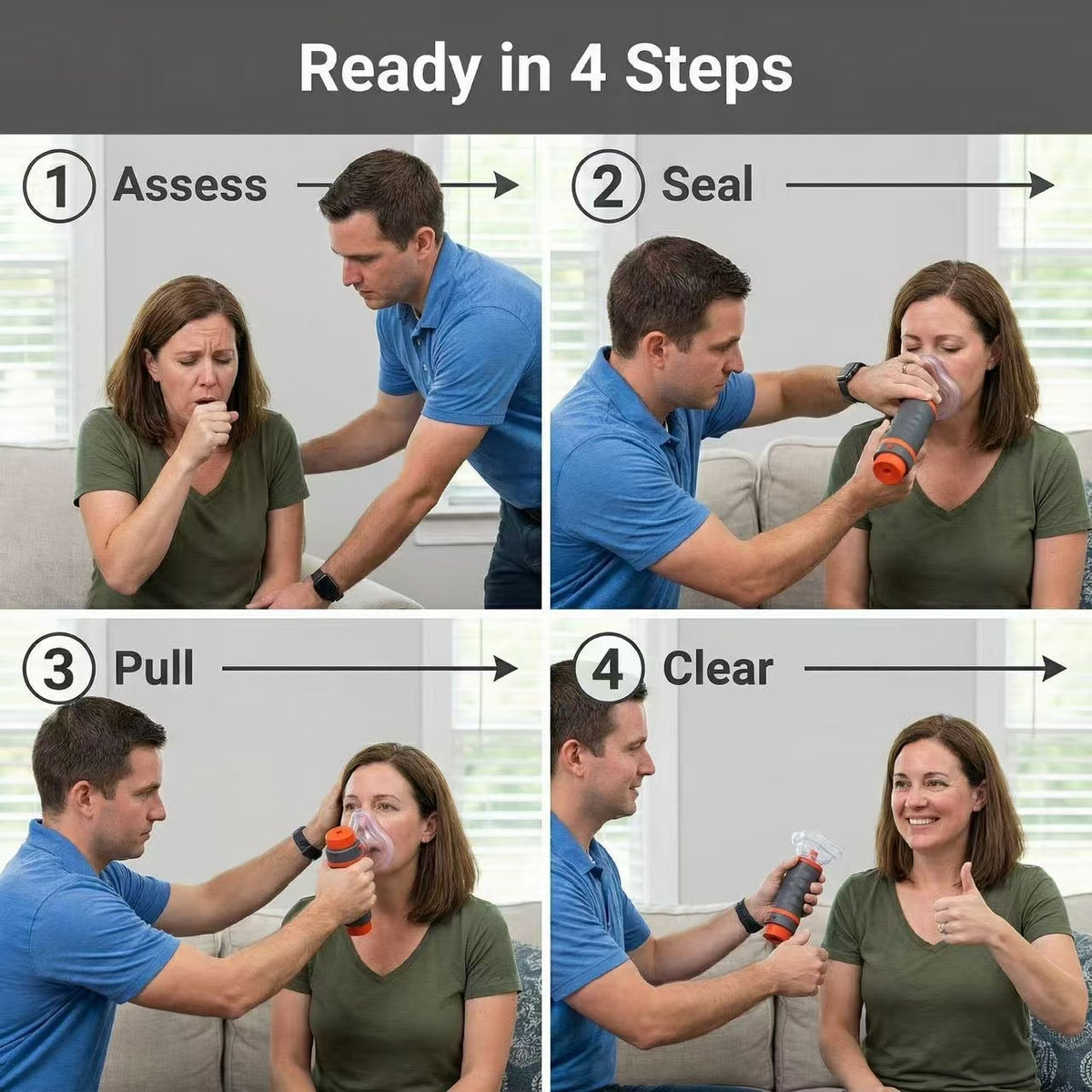 Anti-choking first aid artifact Breathir