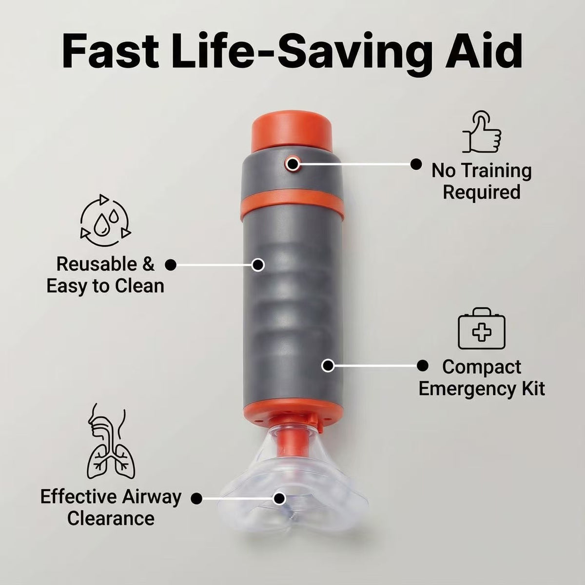 Anti-choking first aid artifact Breathir
